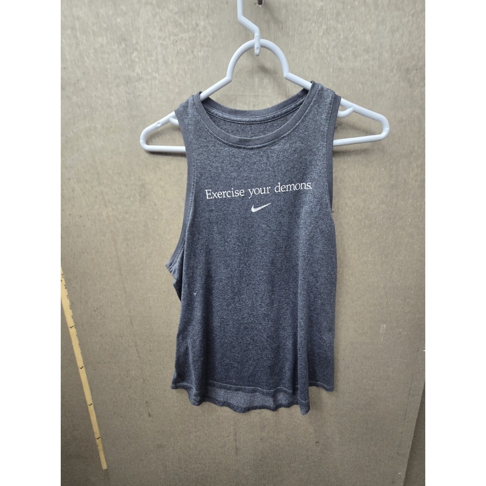 Nike Dri-FIT Exercise Your Demons Tank Top Womens Gray Racerback XL